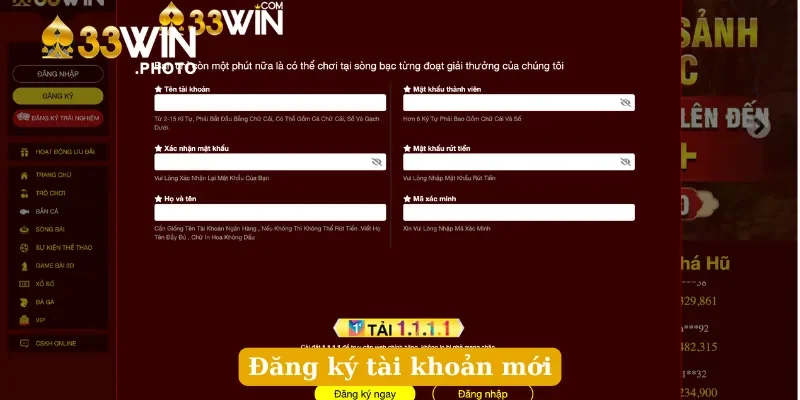 Đăng ký tài khoản mới
